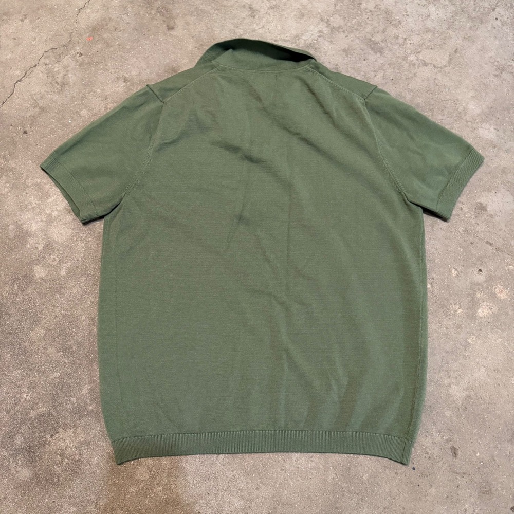 Daniel Hechter Polo Shirt Mens Large Green Short Sleeve Knit Rayon Blend Sweater - Picture 2 of 6